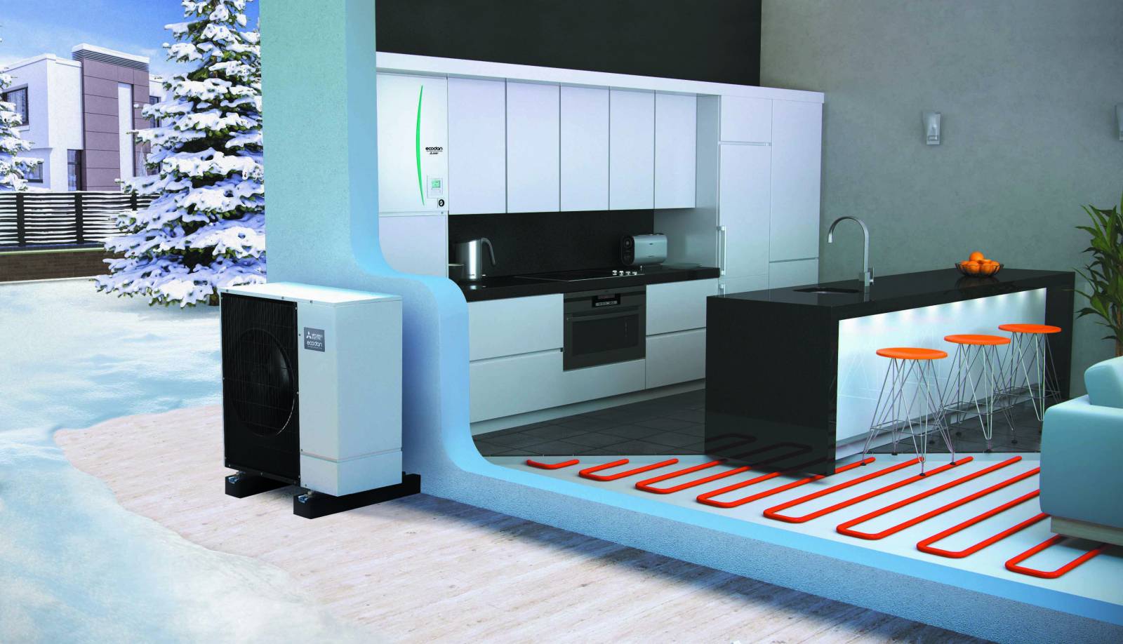 Pompe à chaleur air eau dans une maison à Saint-Maur-des-Fossés