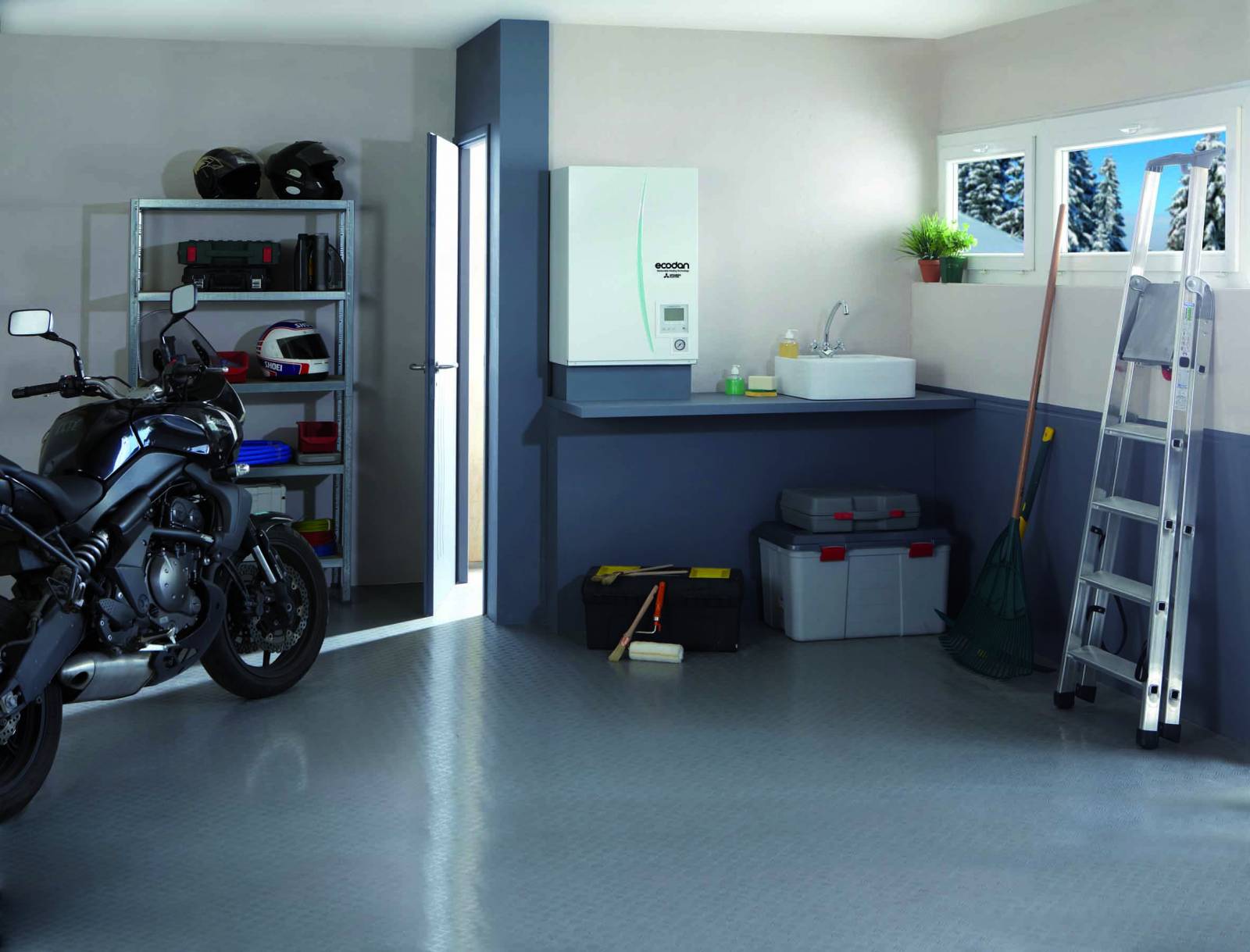 Pompe à chaleur dans un garage à Saint-Maur-des-Fossés